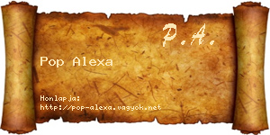 Pop Alexa névjegykártya
